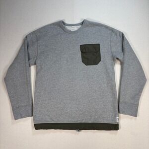 Reigning Champ Nylon Pocket Sweatshirt Men's S‎ Gray Cotton Logo Pullover